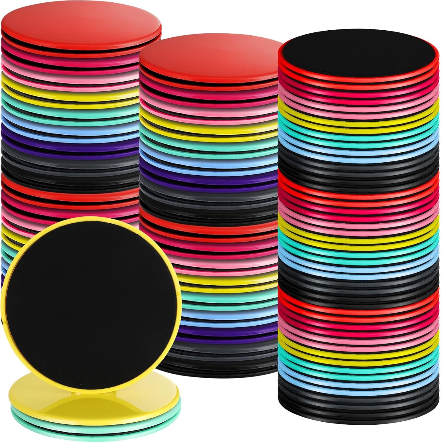 Jenaai Core Sliders for Working Out Bulk Dual Sided Workout Disc Gifts for Group Training Classes Fitness Slider for Stability Ab Legs Full Body Fit Gym Carpet Hardwood FloorFoot