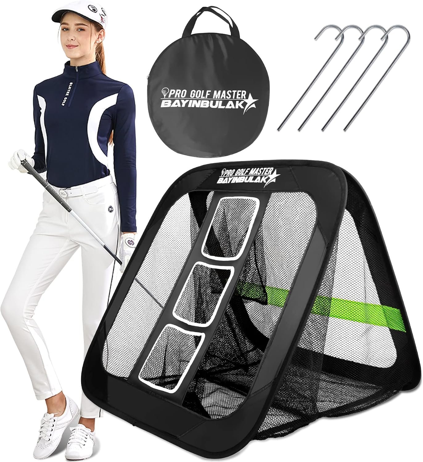 BAYINBULAK Golf Chipping Practice Net Backyard Driving Golf Accessories for Men Gift, 1 Pack