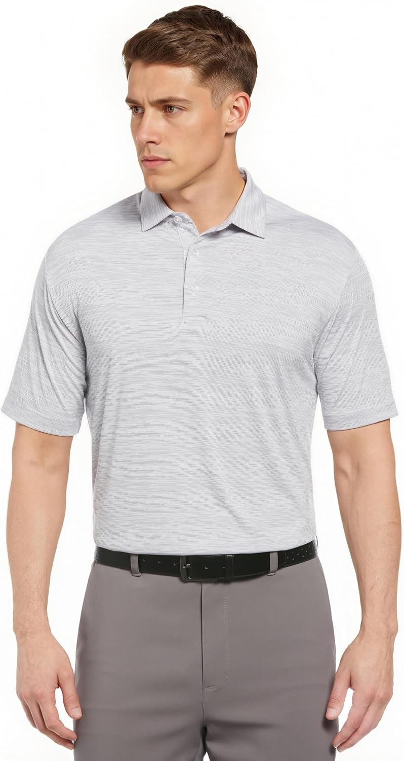 Callaway Mens Broken Stripe Golf Polo, Sun Protection, Moisture-Wicking, Lightweight, Athletic Collared Shirts for