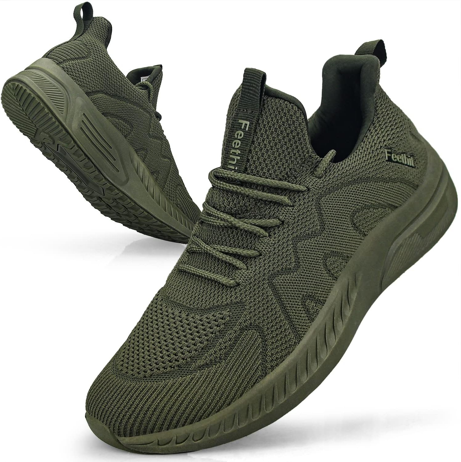 Feethit Mens Non Slip Walking Sneakers Athletic Gym Tennis Running Shoes | Slip on Shoes,Lightweight,Breathable,Comfortable Workout Sneakers,For Daily Activities