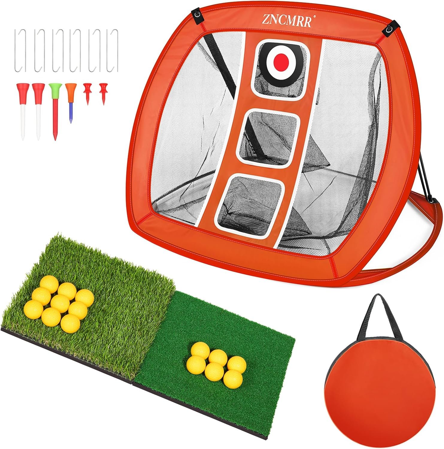 Pop Up Golf Chipping Net for Backyard & Indoor Practice Golf Target Training Aid Foldable Golf Hitting Net with Hitting Mats, Gift for Men, Golfer, Beginners