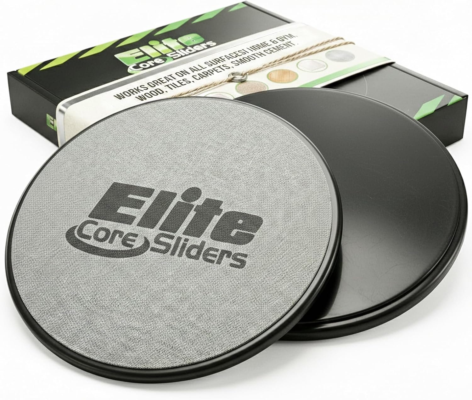 Elite Sportz Core Sliders for Working Out – Pack of 2 Compact, Dual Sided Gliding Discs for Full Body Workout on Carpet or Hardwood Floor – Fitness & Home Exercise Equipment – Small Gift for Athletes