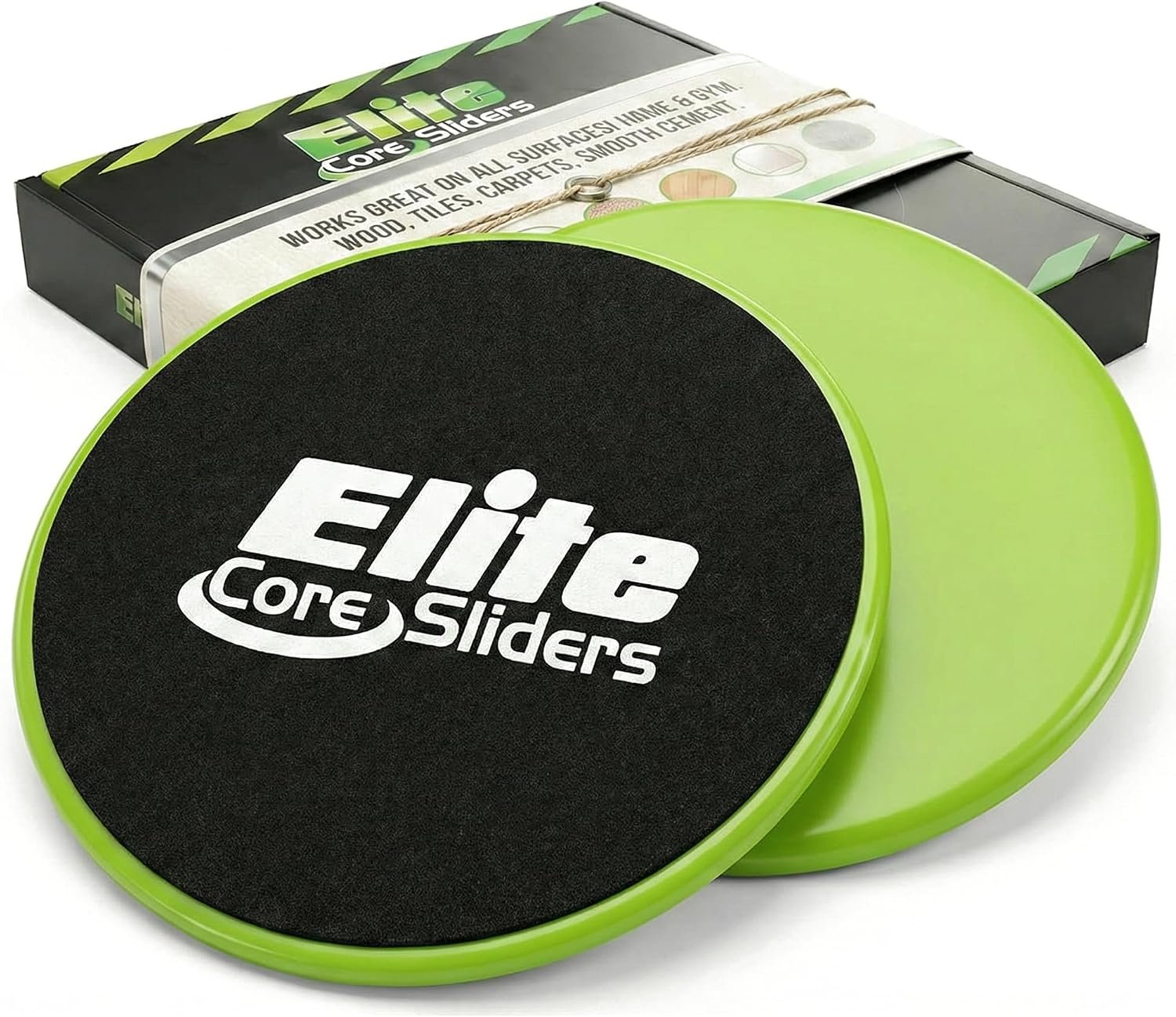 Elite Sportz Core Sliders for Working Out – Pack of 2 Compact, Dual Sided Gliding Discs for Full Body Workout on Carpet or Hardwood Floor – Fitness & Home Exercise Equipment – Small Gift for Athletes