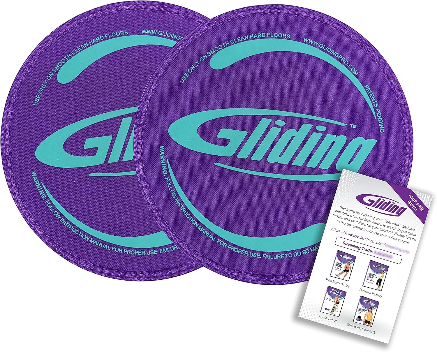 Gliding 9” Sliders for Working Out on Hardwood/Tile Floors, 1 Pair 4 Videos | The Original Exercise Sliders Disc for Full Body Fitness, Pilates, Core, Physical Therapy and Resistance Workouts