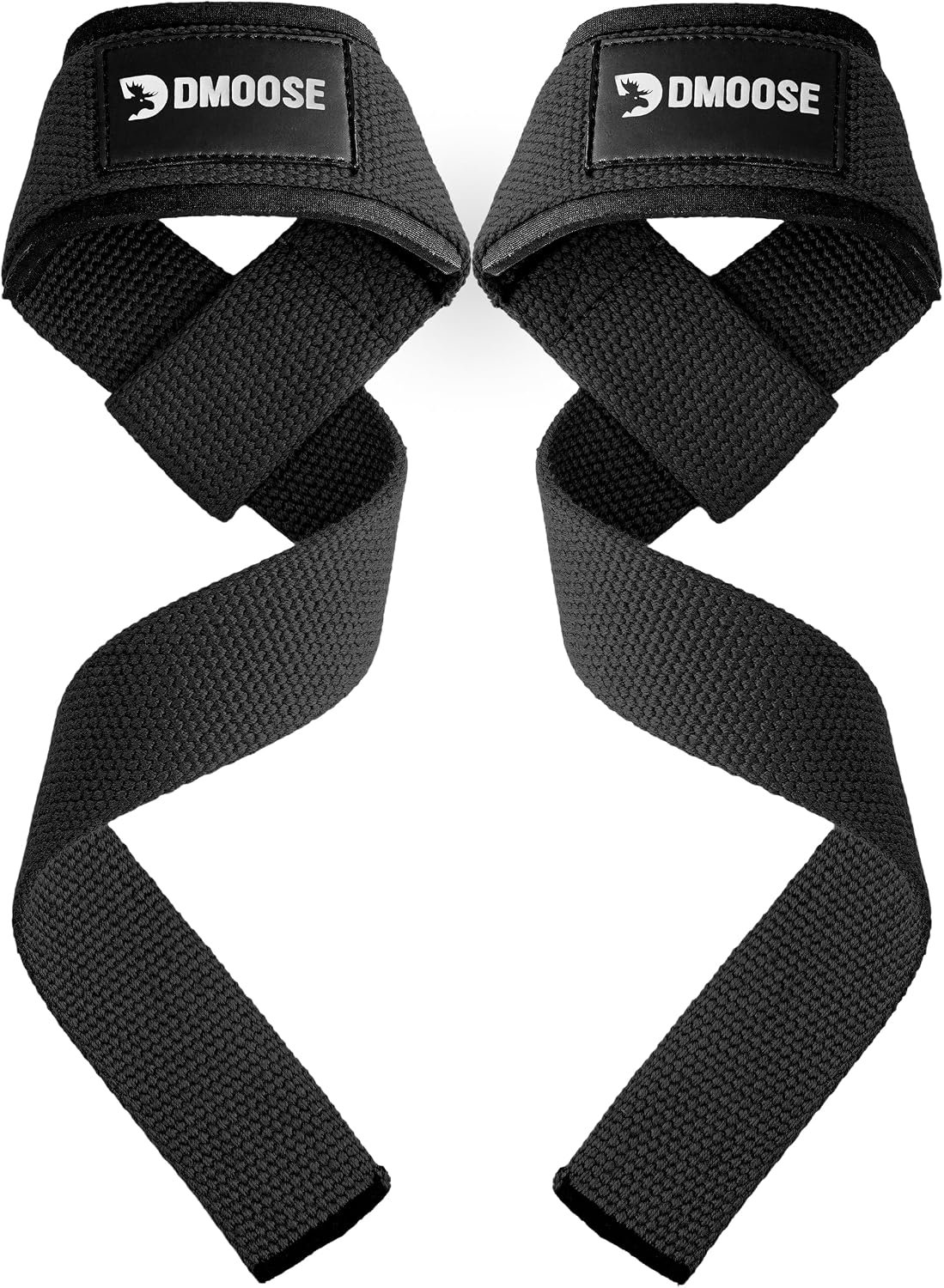 DMoose Fitness Lifting Straps 24″ (Pair) – 5mm Padded Durable Wrist Straps for Weightlifting & Powerlifting – Cotton Lifting Strap with Silicone Grip for Men & Women – Deadlift Strap for Gym Workout
