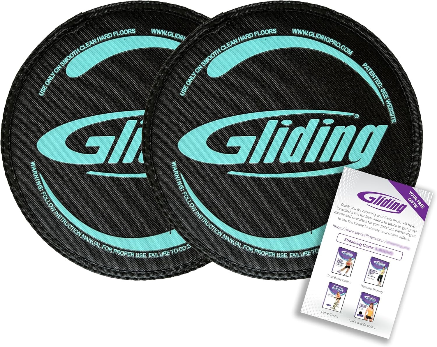Gliding 9” Sliders for Working Out on Hardwood/Tile Floors, 1 Pair 4 Videos | The Original Exercise Sliders Disc for Full Body Fitness, Pilates, Core, Physical Therapy and Resistance Workouts