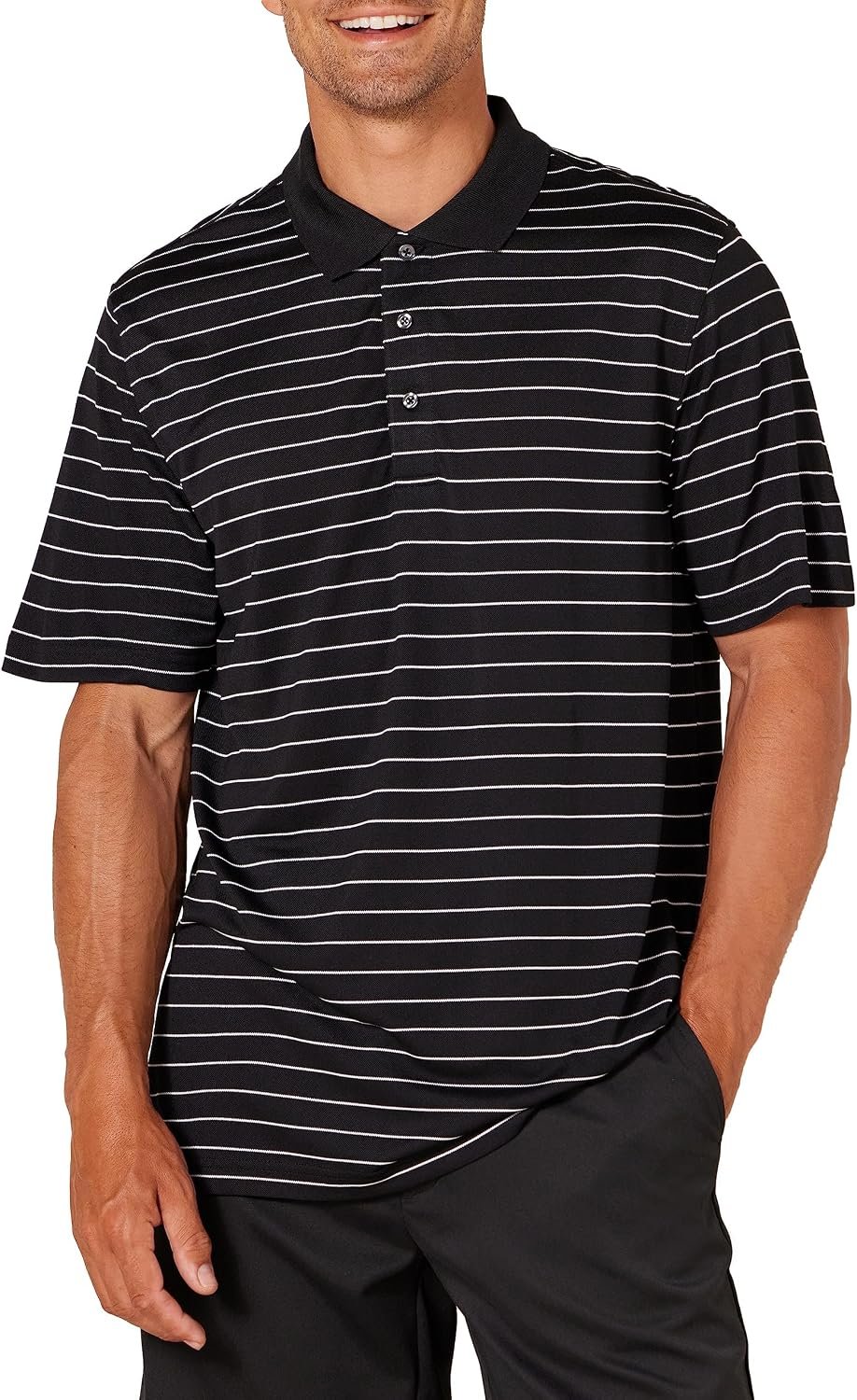 Amazon Essentials Men’s Regular Fit Golf Polo Shirt, Moisture-Wicking Quick Dry, Recycled Polyester, Short Sleeve