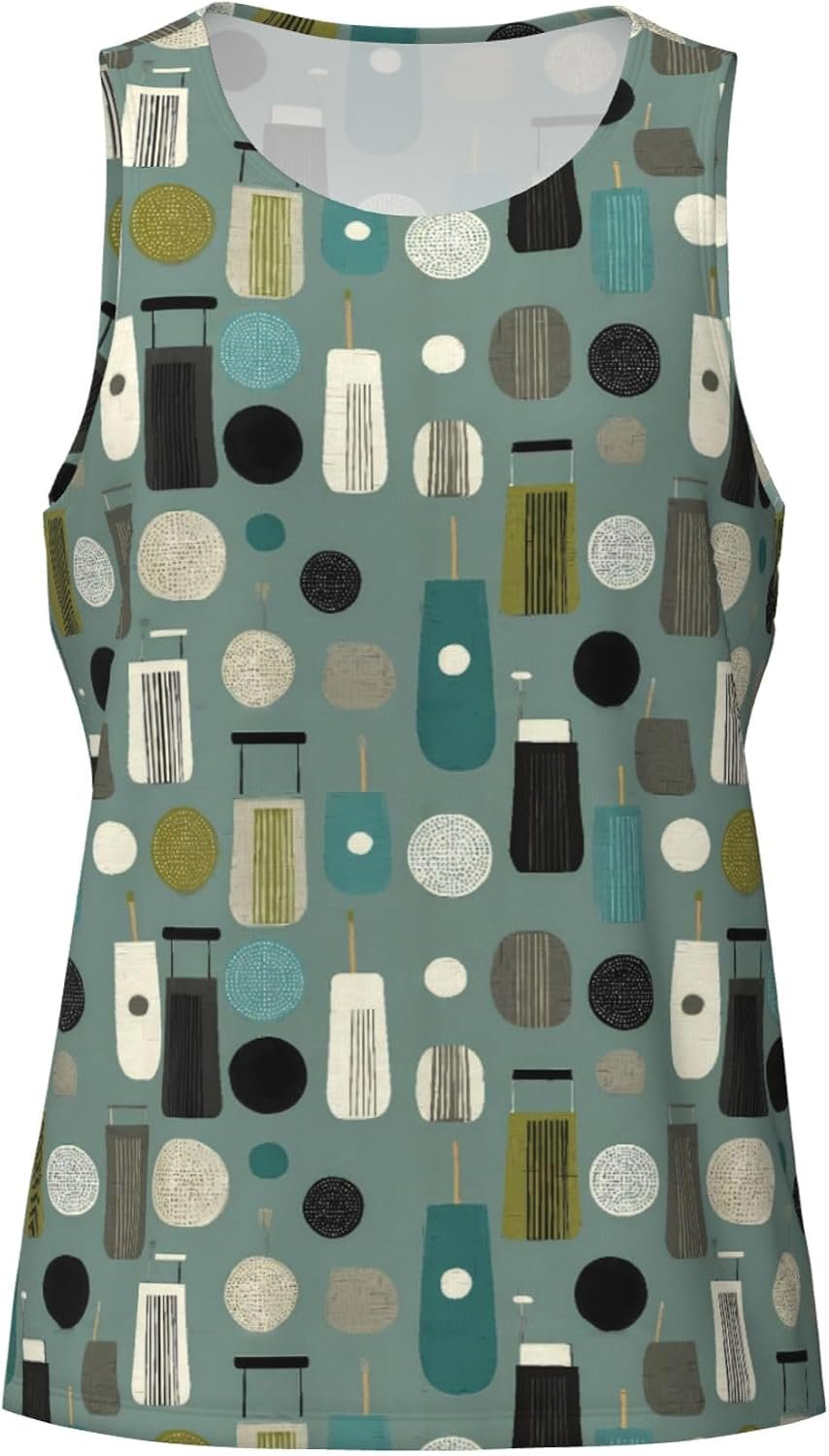 Golf Bags and Balls 1 Pattern Tank Tops for Men Sleeveless Athletic Shirts Workout Muscle Tee
