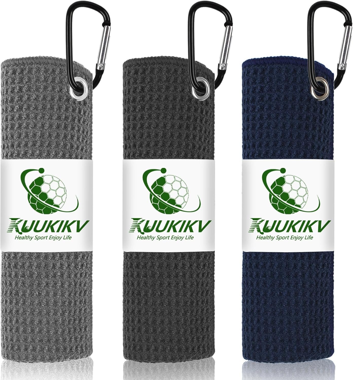 3 Pack 16″ X 16″ Golf Towels for Golf Bags,3 Stain-Resistant Colors