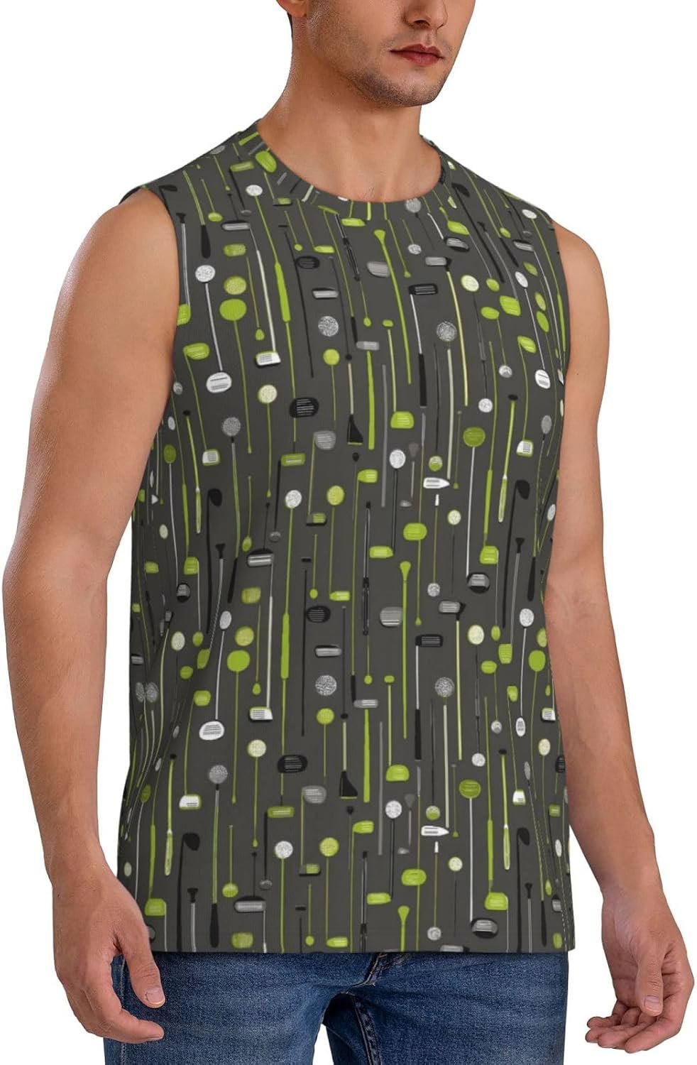 Golf Sport Club (2) for Men’s Sleeveless Workout Tank Top, Breathable Athletic Shirt for Training and Running
