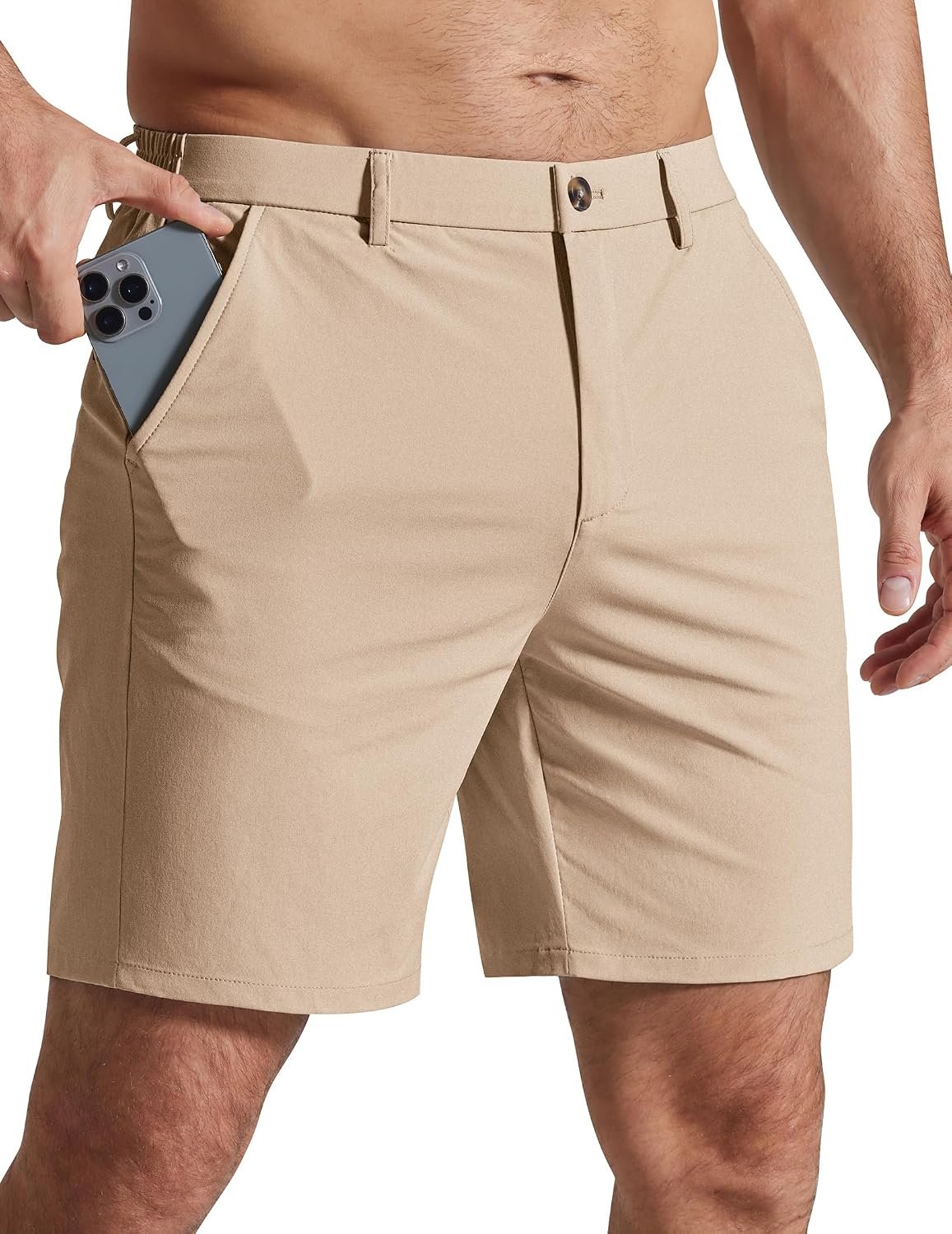 COOFANDY Men Casual Shorts 7″ Stretch Quick Dry Golf Shorts with 4 Pockets